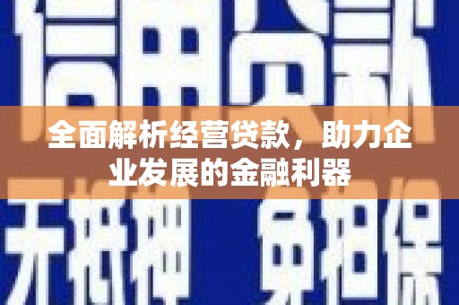 岳池全面解析经营贷款，助力企业发展的金融利器