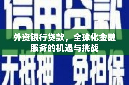 岳池外资银行贷款，全球化金融服务的机遇与挑战